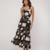 Vestido Midi Estampado Geométrico Variada