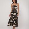 Vestido Midi Estampado Geométrico Variada