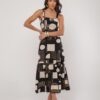 Vestido Midi Estampado Geométrico Variada