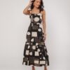 Vestido Midi Estampado Geométrico Variada