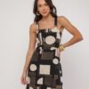 Vestido Midi Estampado Geométrico Variada