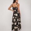 Vestido Midi Estampado Geométrico Variada