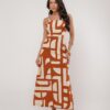 Vestido Midi Estampa Geométrica