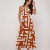 Vestido Midi Estampa Geométrica