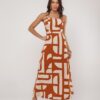 Vestido Midi Estampa Geométrica