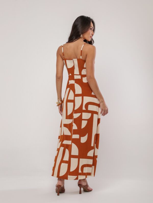 Vestido Midi Estampa Geométrica