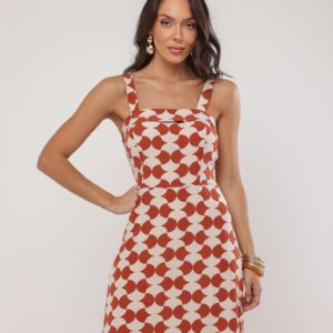 Vestido Midi Estampa Lattice