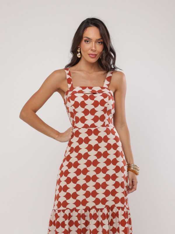 Vestido Midi Estampa Lattice