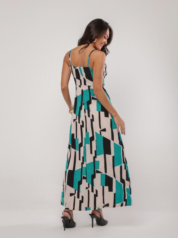 IMG_3389 Vestido Midi Estampa Geométrica Abstrata